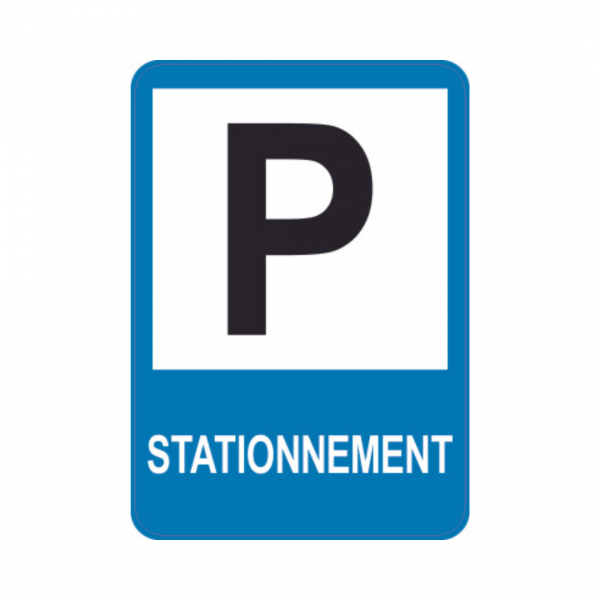 Panneau d'info rectangle Sticker 35x50cm "Stationnement" REC-STI218